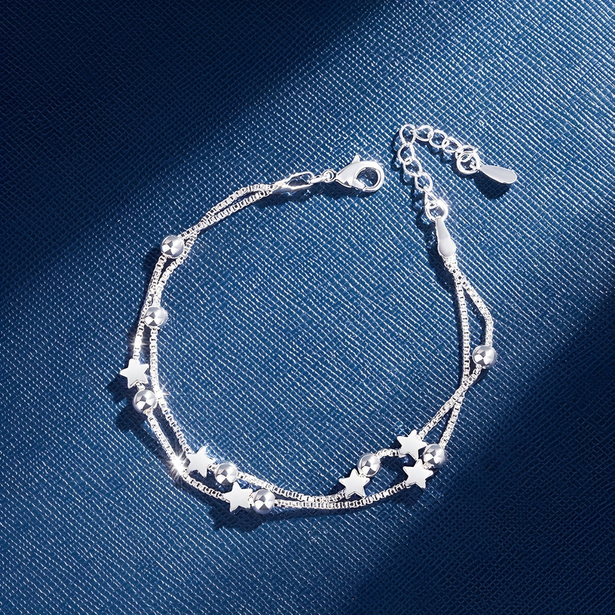 Yuna – Bracelete duplo círculo estrela estilo coreano
