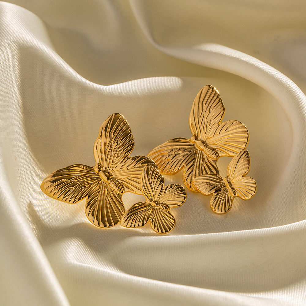 Mariah - Brincos de ouro em forma de borboleta