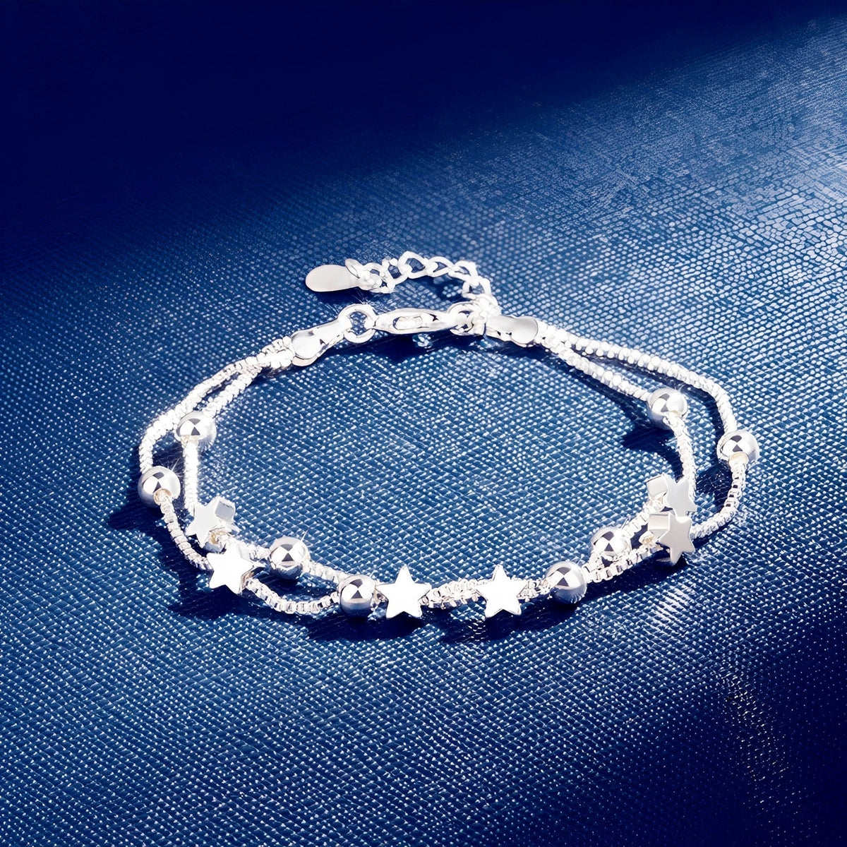 Yuna – Bracelete duplo círculo estrela estilo coreano