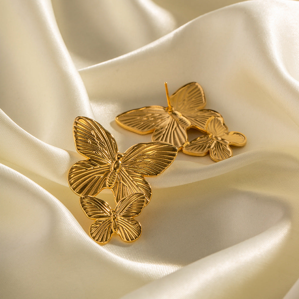 Mariah - Brincos de ouro em forma de borboleta