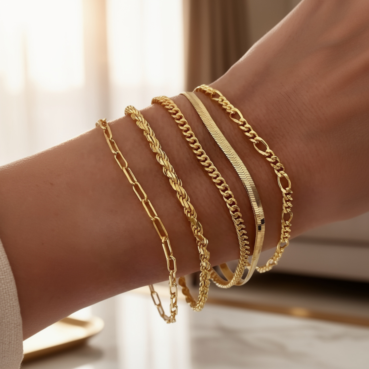 Elara – Conjunto de braceletes de estilo minimalista para mulheres