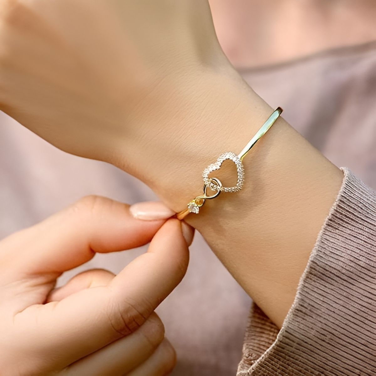 Ayumi – Bracelete mãe e filha infinito dourado