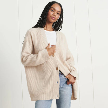 Leah – Cardigan oversize em caxemira para mulheres