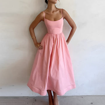 Fabiana - Vestido com Alças Finas e Corte Franzido