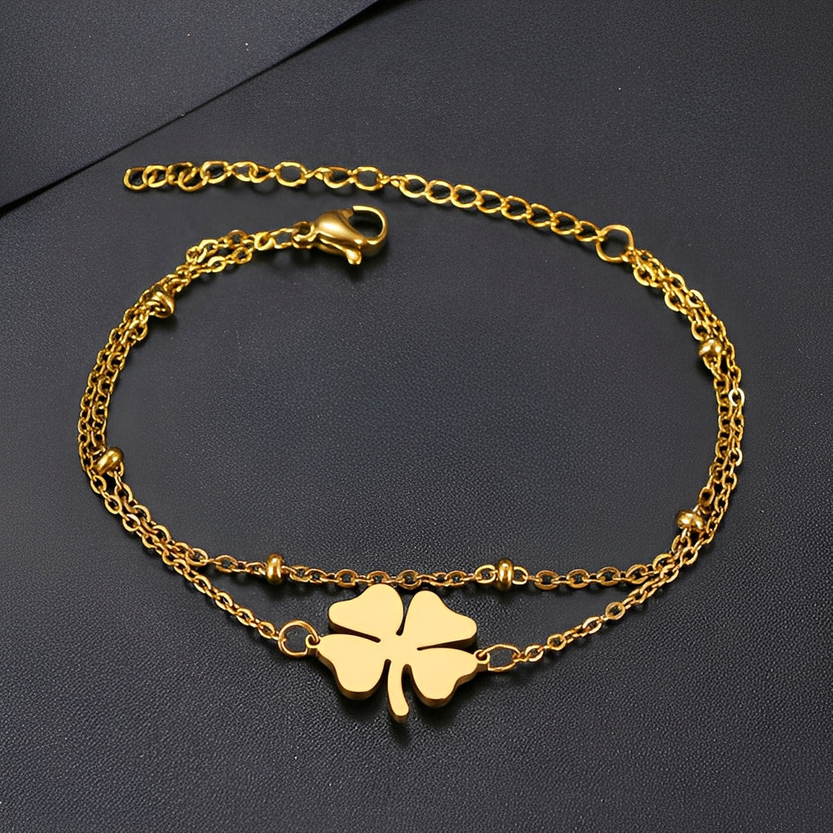 Sanya – Bracelete trevo em ouro e prata