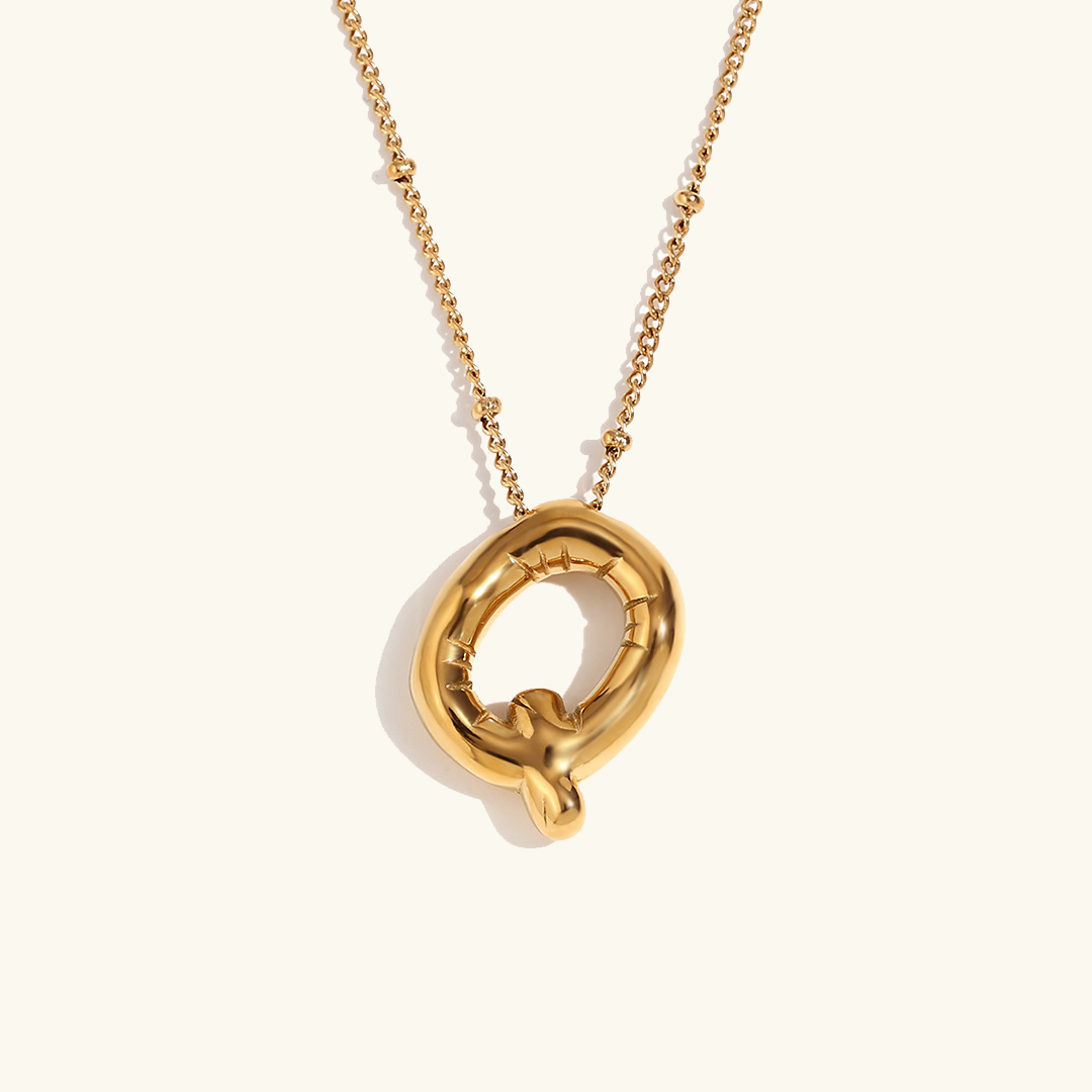 Colar inicial em ouro Balloon