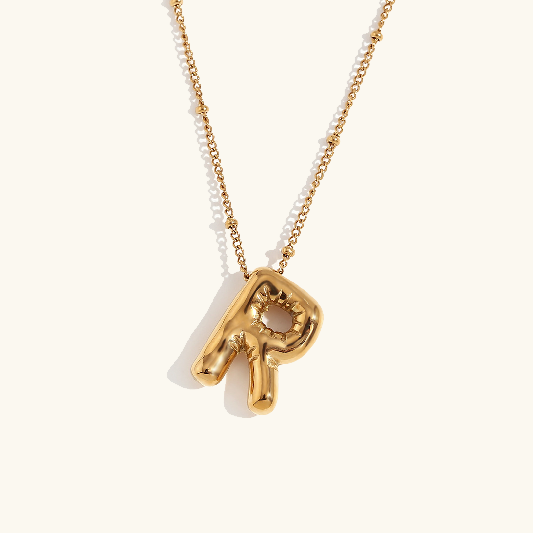 Colar inicial em ouro Balloon