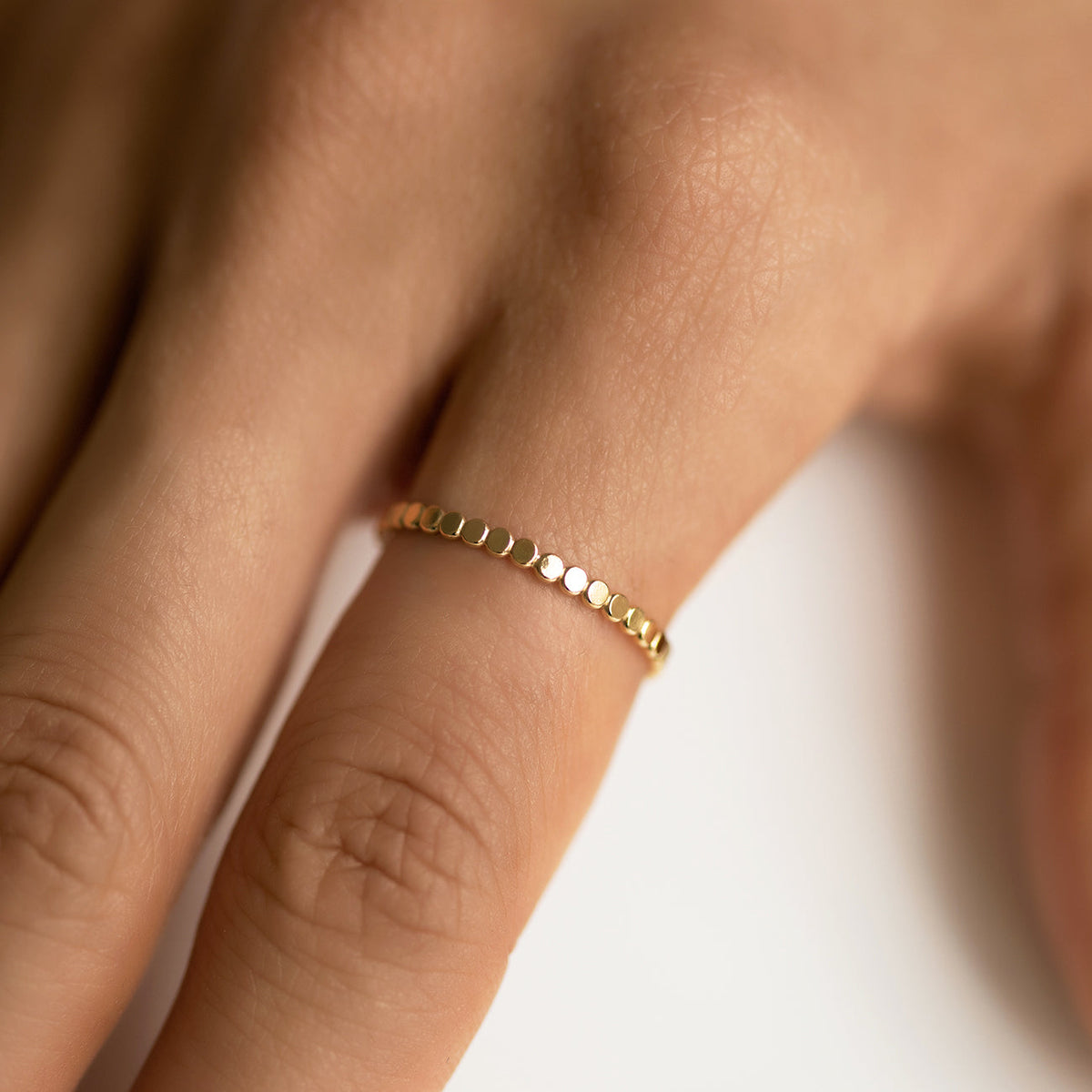 Luna - Bague plate em pérolas
