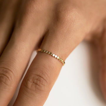 Luna - Bague plate em pérolas