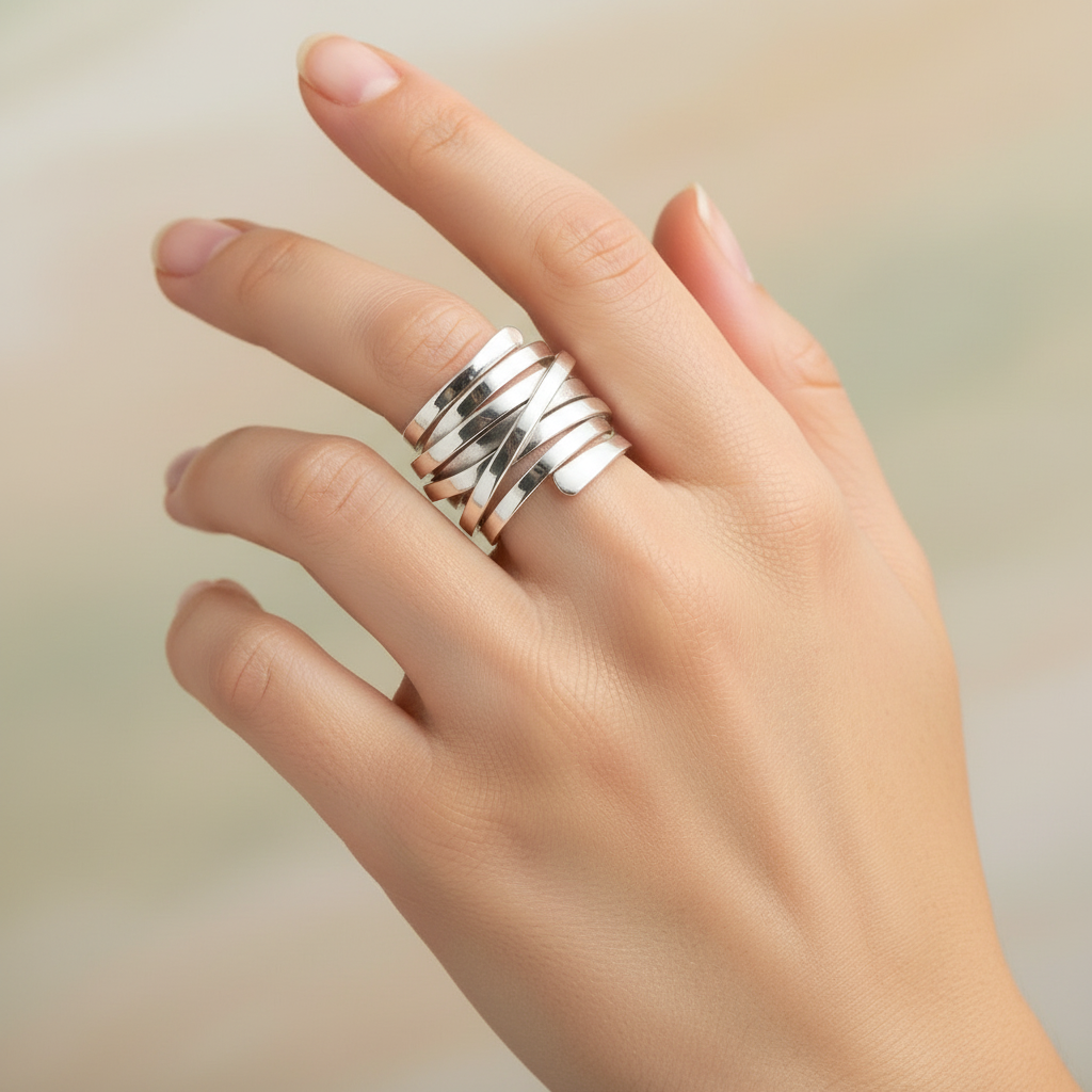 Valena – Bague em Prata Estruturada