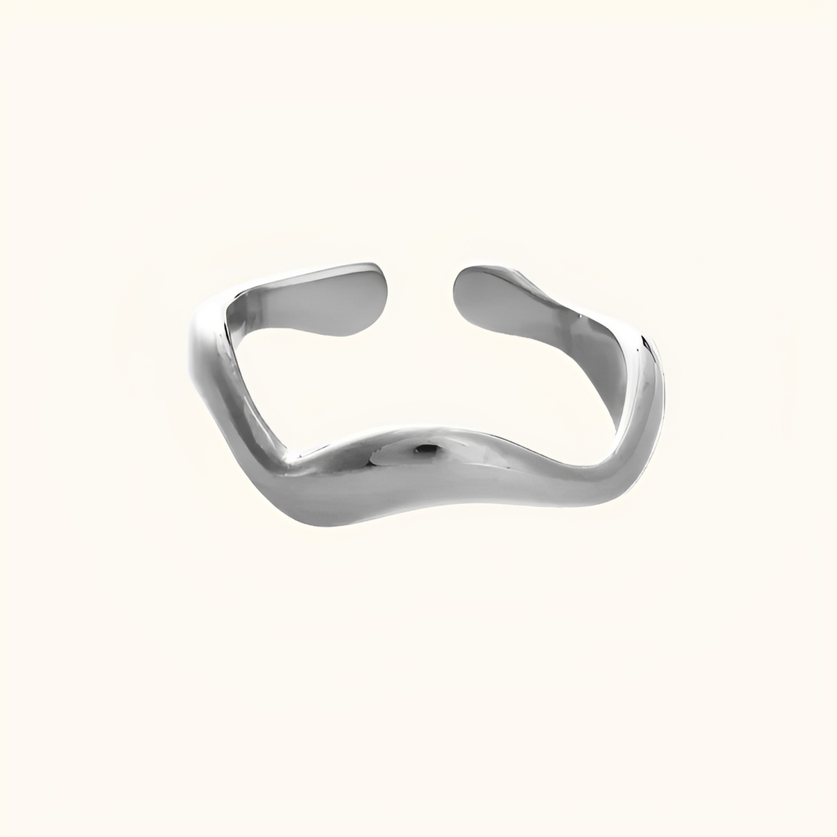 Theva – Bague aberta em forma de vagas de água