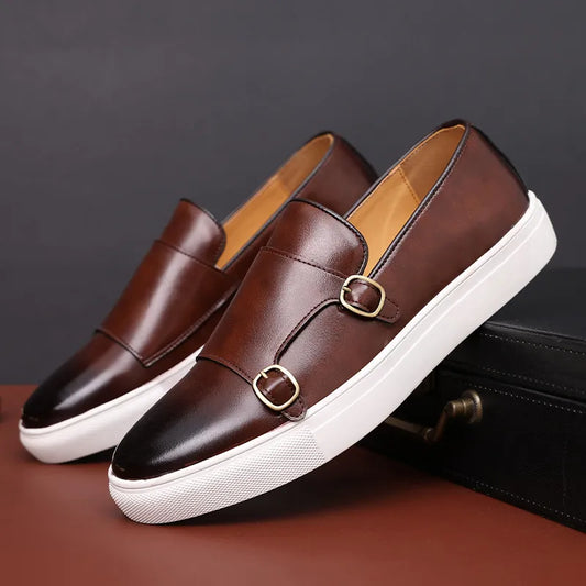 Jerald - Leather slip-on shoes with casual style for men