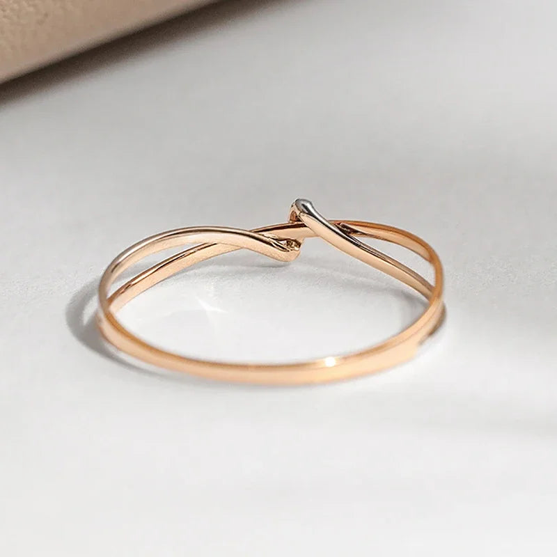 Eleane – Anel infinito bicolor elegante