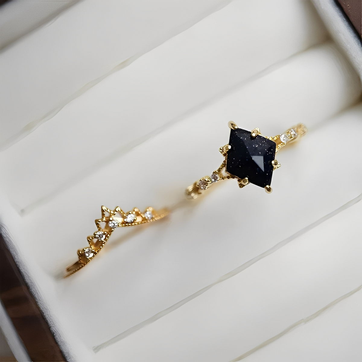 Nerisa – Bague em obsidiana noite preta