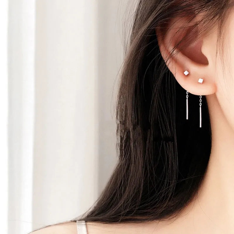 Kaelen – Brincos em cubo e elegantes franjas