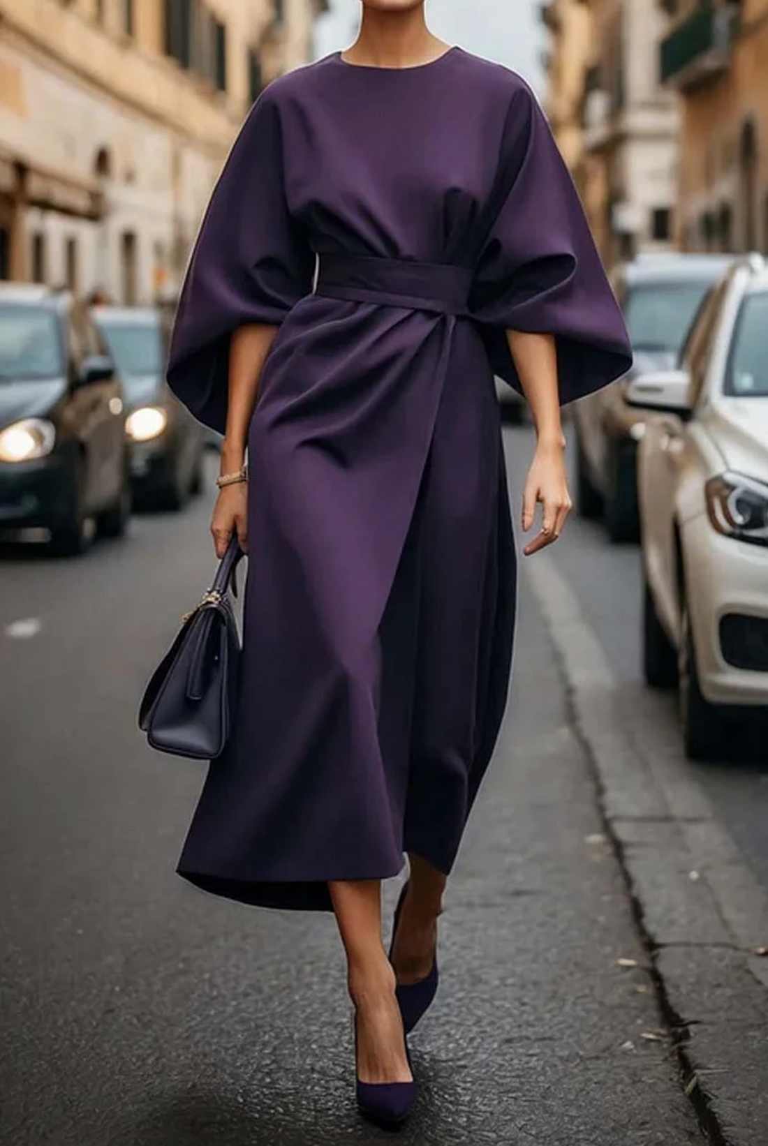 Clare - Vestido maxi elegante com cinto