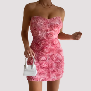 Nastia - Elegante vestido floral sem alças para mulheres