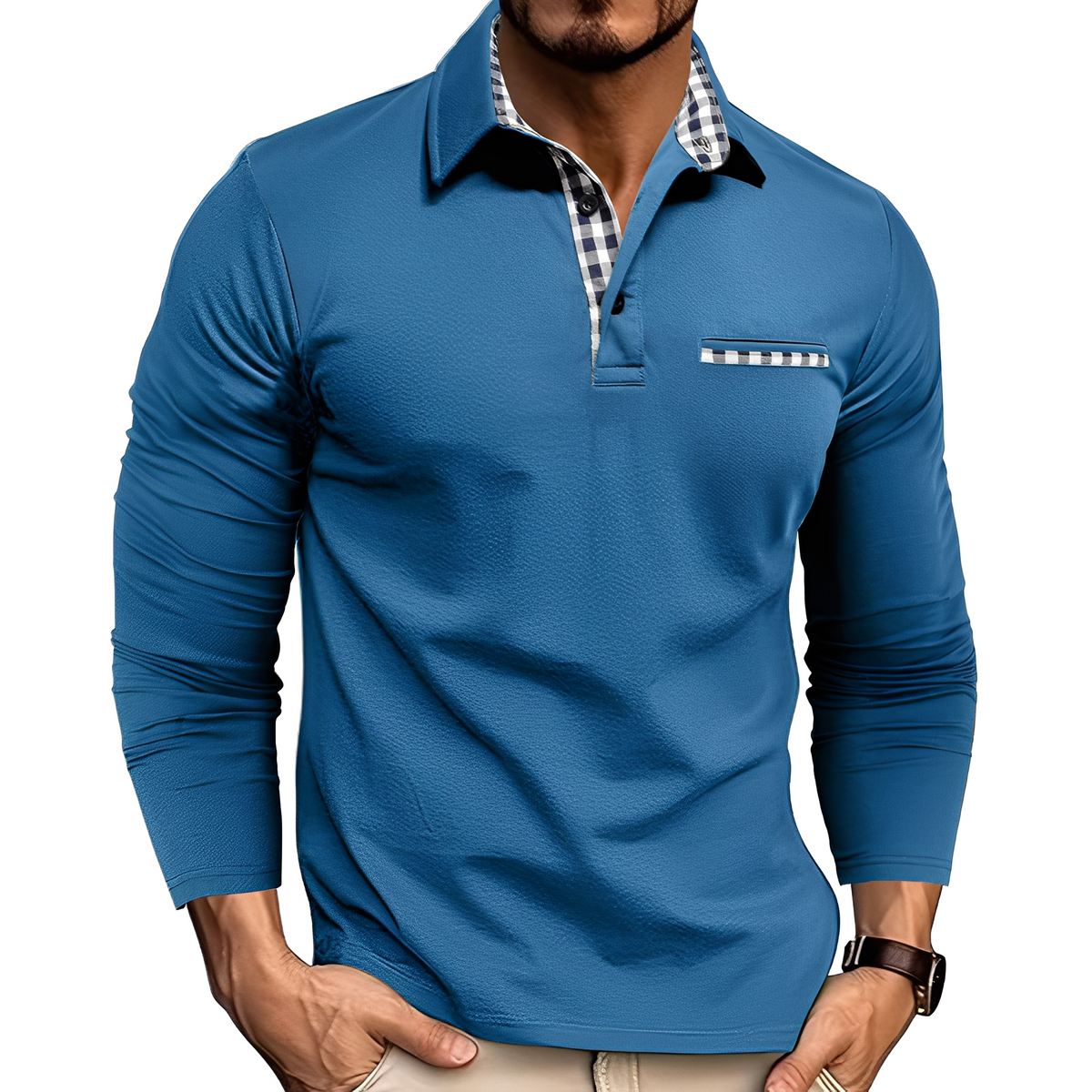 Grover - Camisa polo casual de manga longa