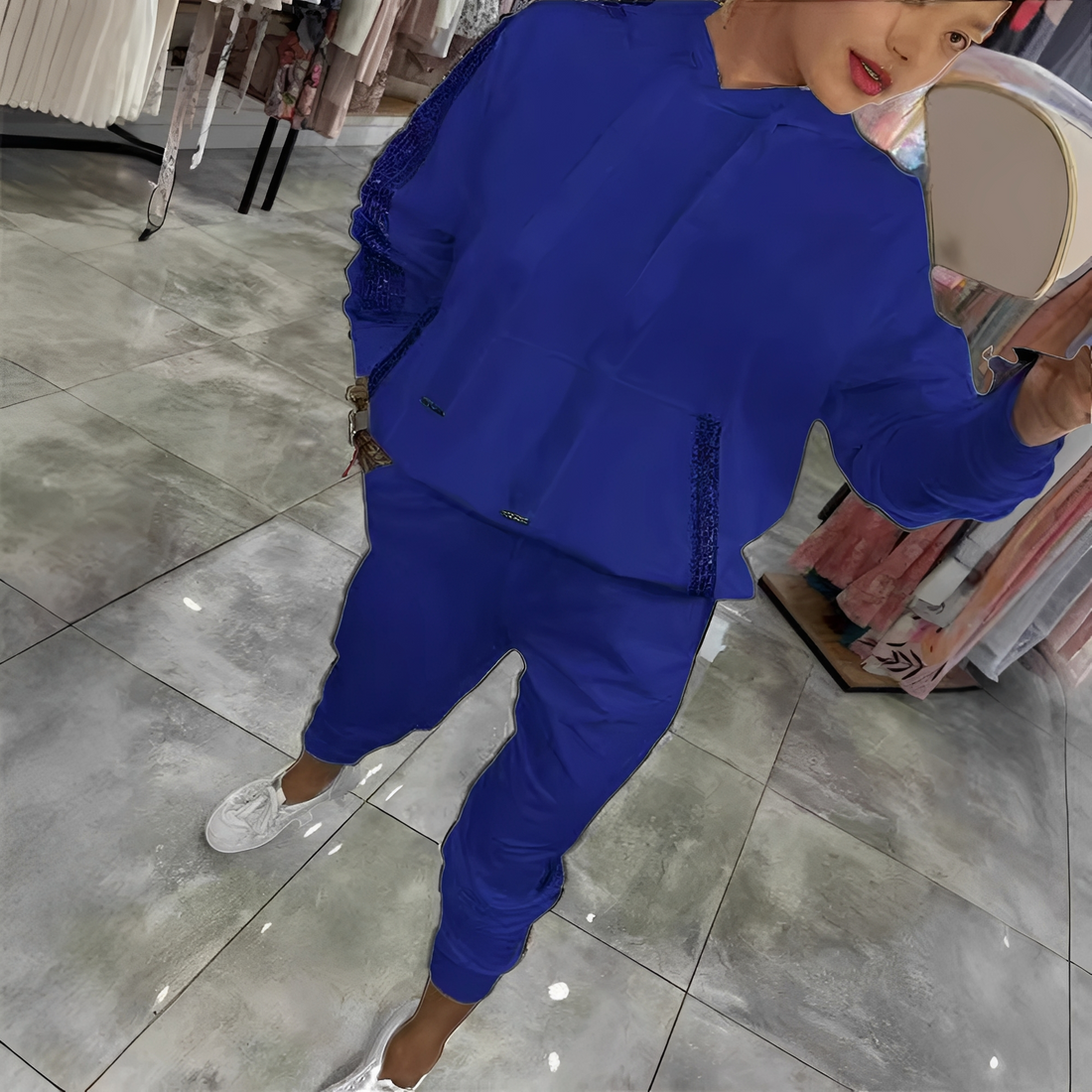 Tiffany - Conjunto elegante de moletom e calça para mulheres