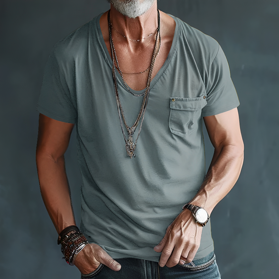 Eddie – Camiseta para homem – casual e solta