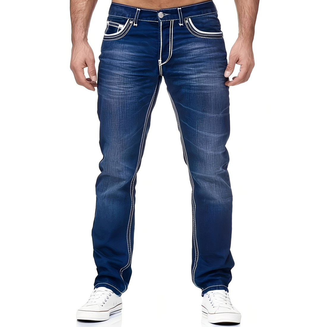 Andy - Jeans estiloso com aparência usada para homens