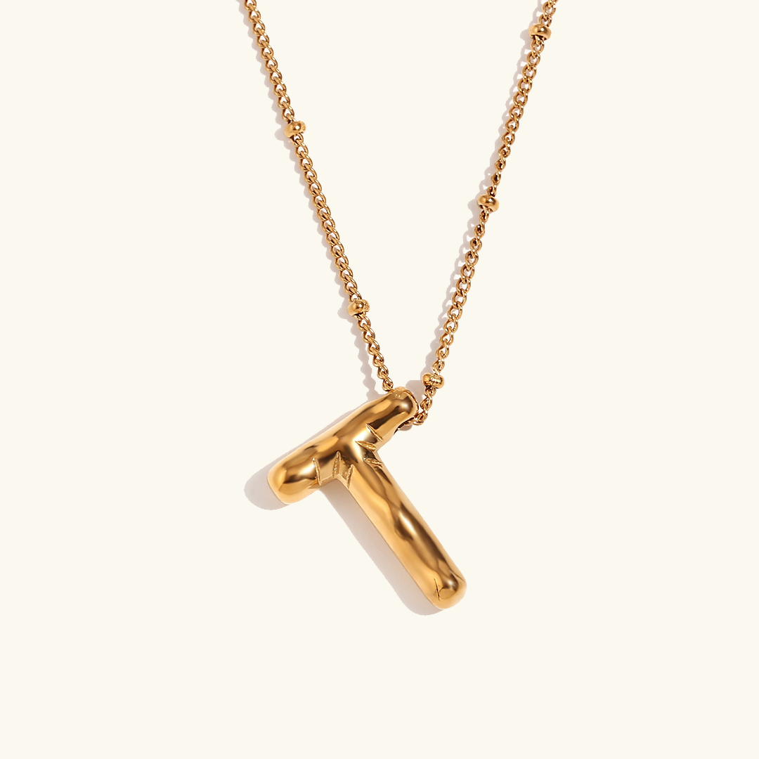 Colar inicial em ouro Balloon