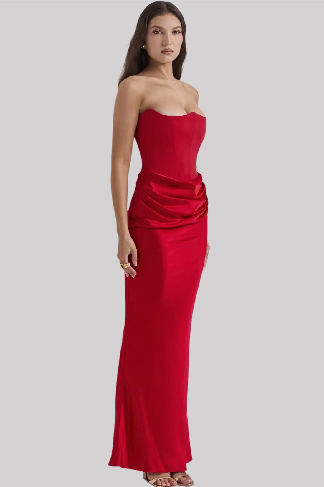 Elisabeth - Vestido maxi com ombros descobertos para um visual elegante