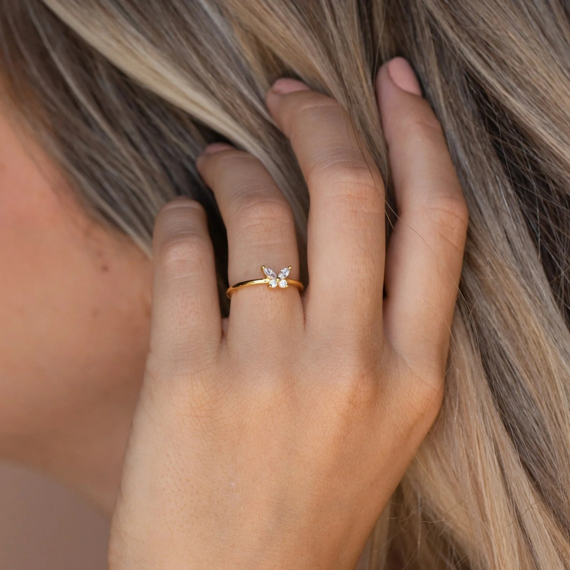 Papillon em - Bague de papillon delicada