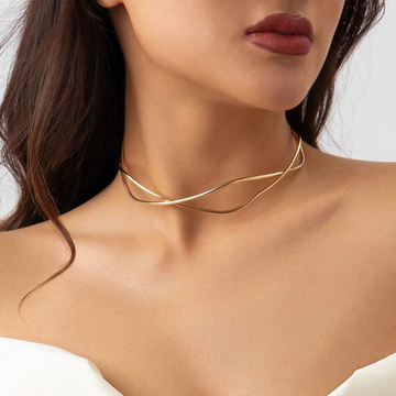 Colar em fio trançado - Choker moderno
