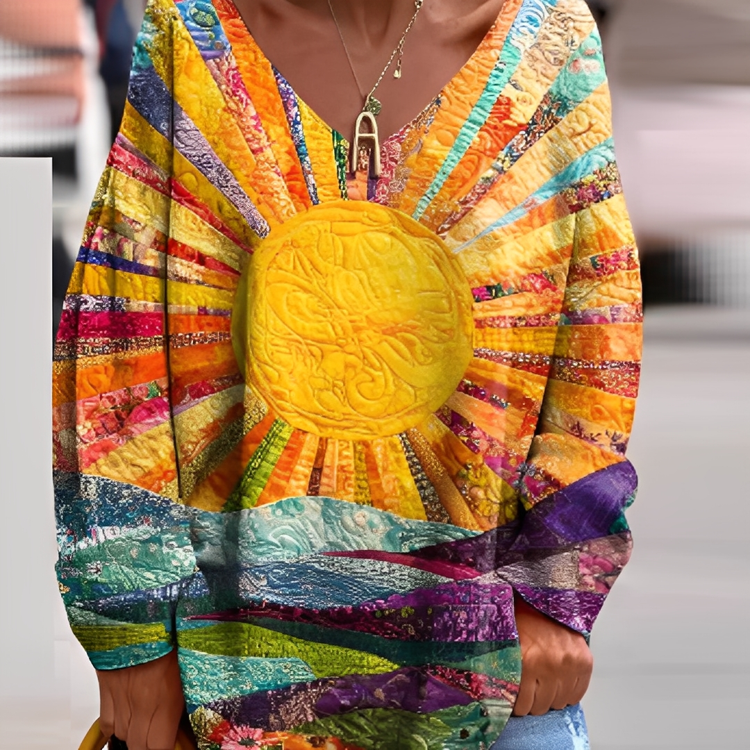 Sidonie - Blusa colorida e solta para mulheres
