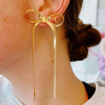 Brincos longos com franjas - Brincos Ribbon