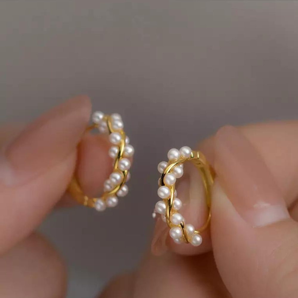 Brincos em pérolas sintéticas - Brincos elegantes em pérolas