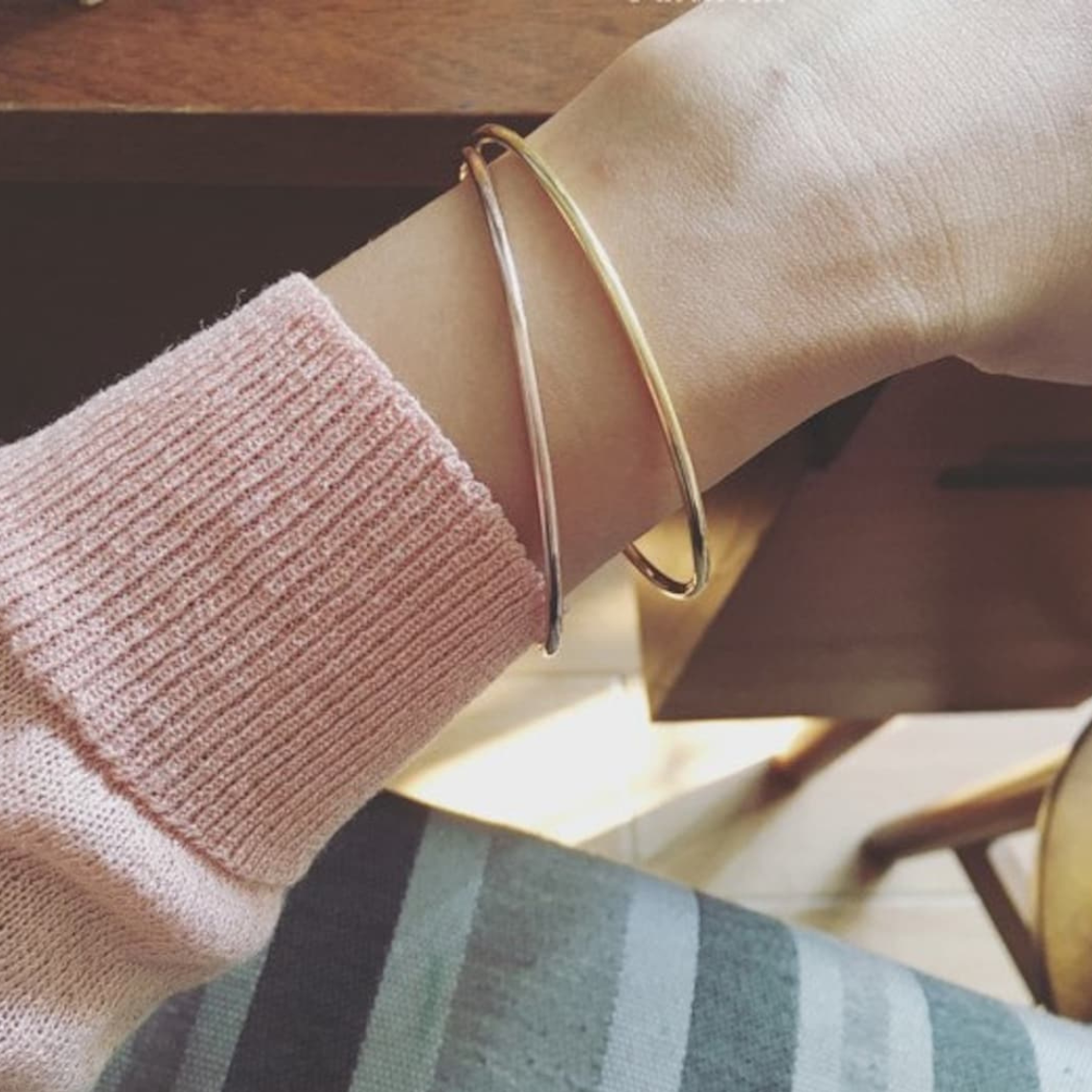 Pulseira clássica - Pulseira dourada de encaixe