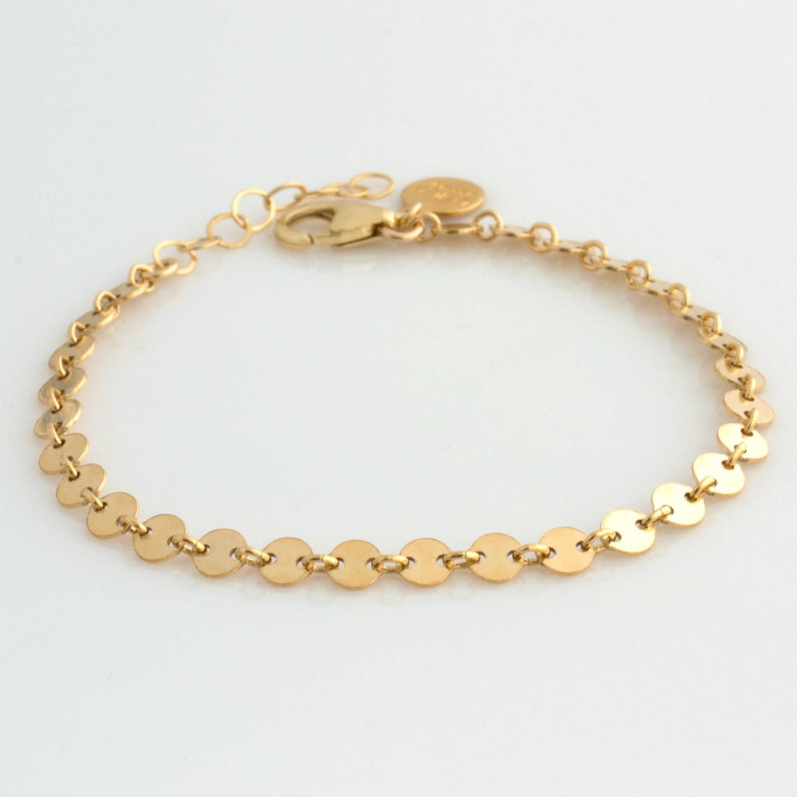 Bracelete de discos de corrente tubular - Conjunto de braceletes em camadas