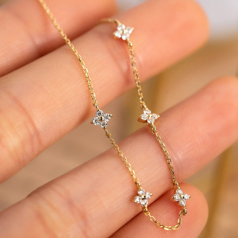 Bracelete a flores brilhantes - Bracelete minimalista