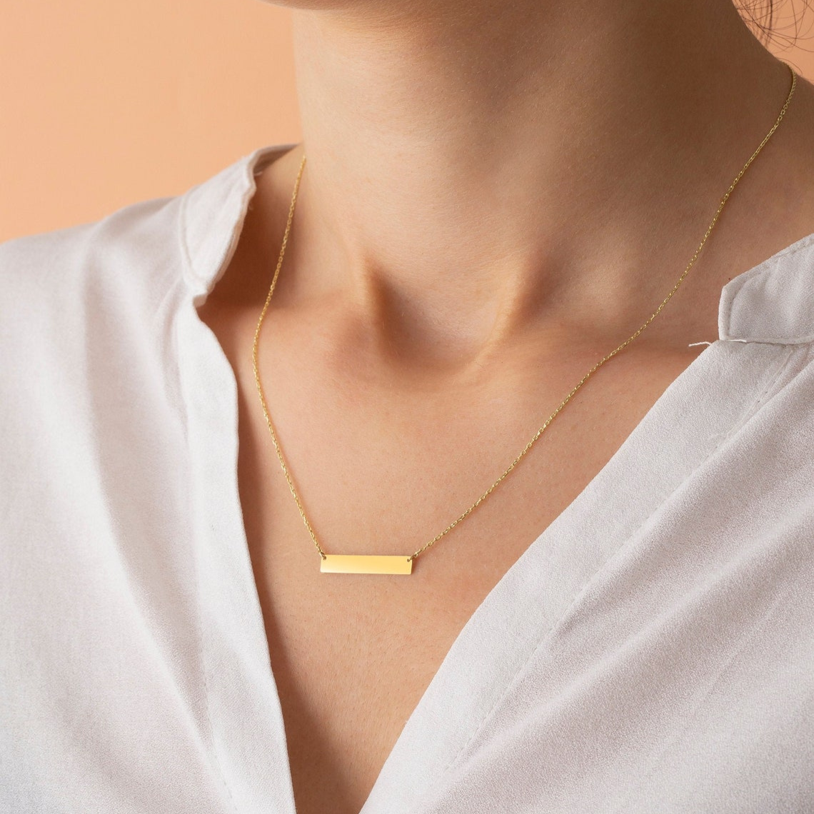 Colar em barra com nome - Colar em barra personalizado
