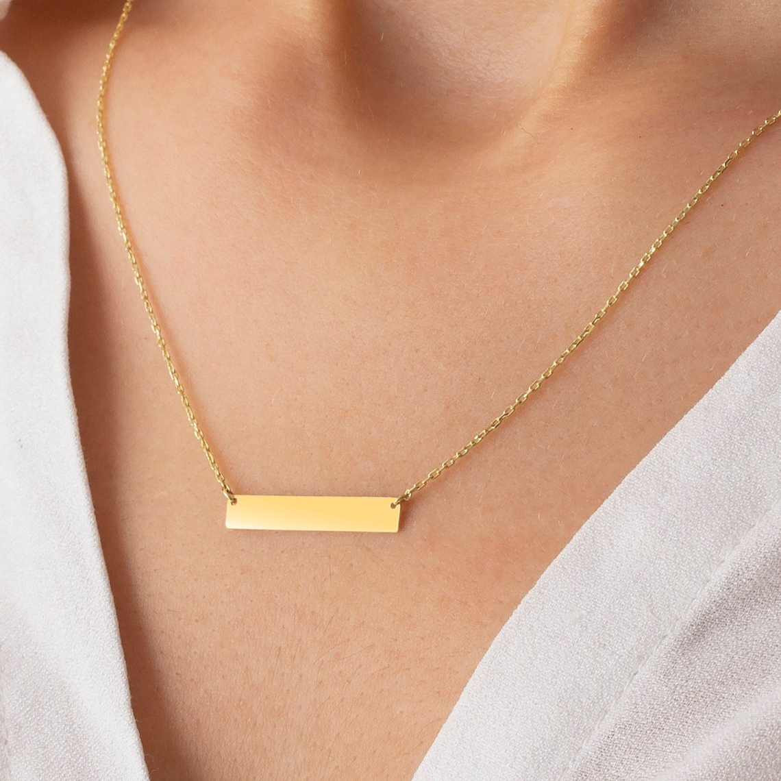 Colar em barra com nome - Colar em barra personalizado