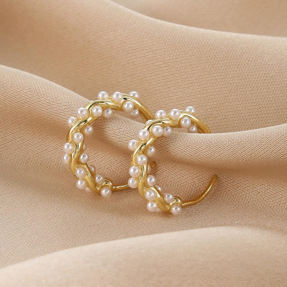 Brincos em pérolas sintéticas - Brincos elegantes em pérolas