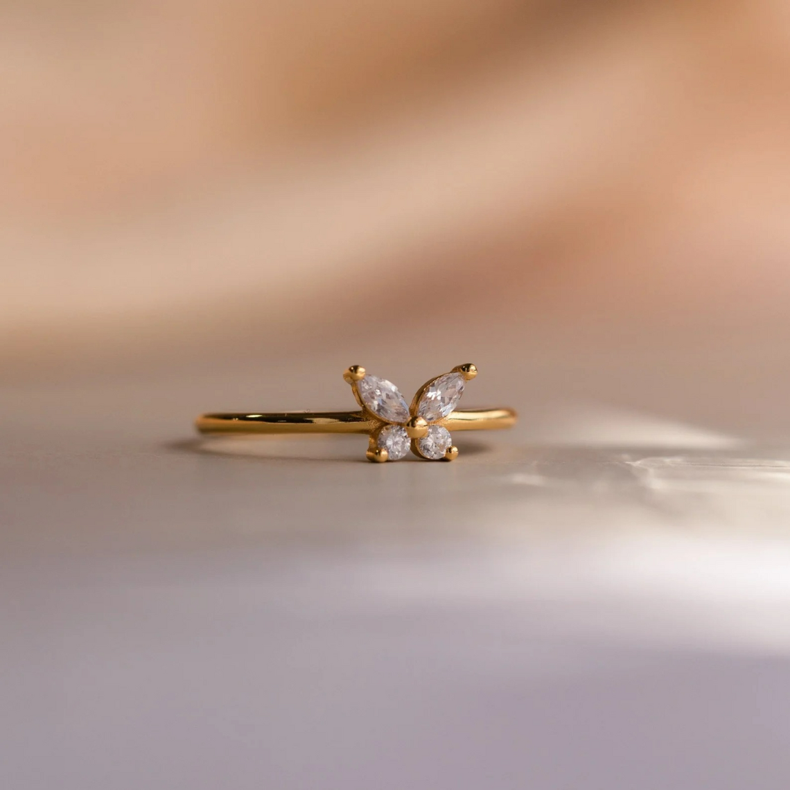 Papillon em - Bague de papillon delicada
