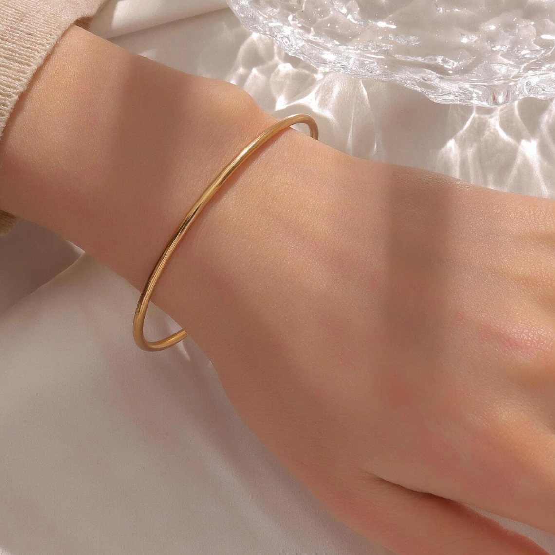 Pulseira clássica - Pulseira dourada de encaixe