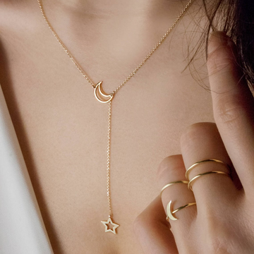 Lua e estrela - Colar estilo Lariat
