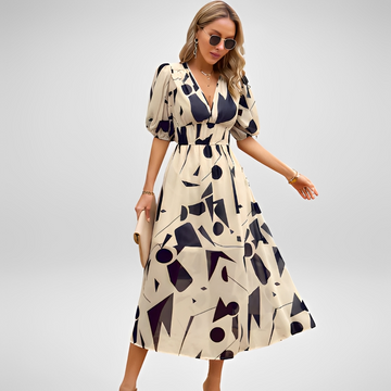 Airis - Vestido de verão elegante com decote em V para mulheres