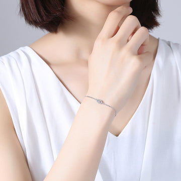 Bracelete a elos com olho maléfico - bracelete a elos com pendente olho maléfico