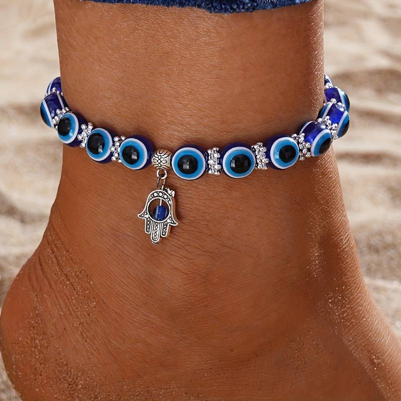 Bracelete de tornozelo Olho Maligno Estilo Oceano - Karma e Sorte