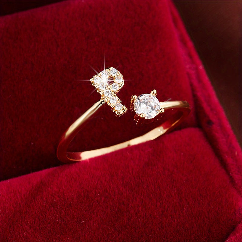 Nova – Bague aberta moderna com inicial