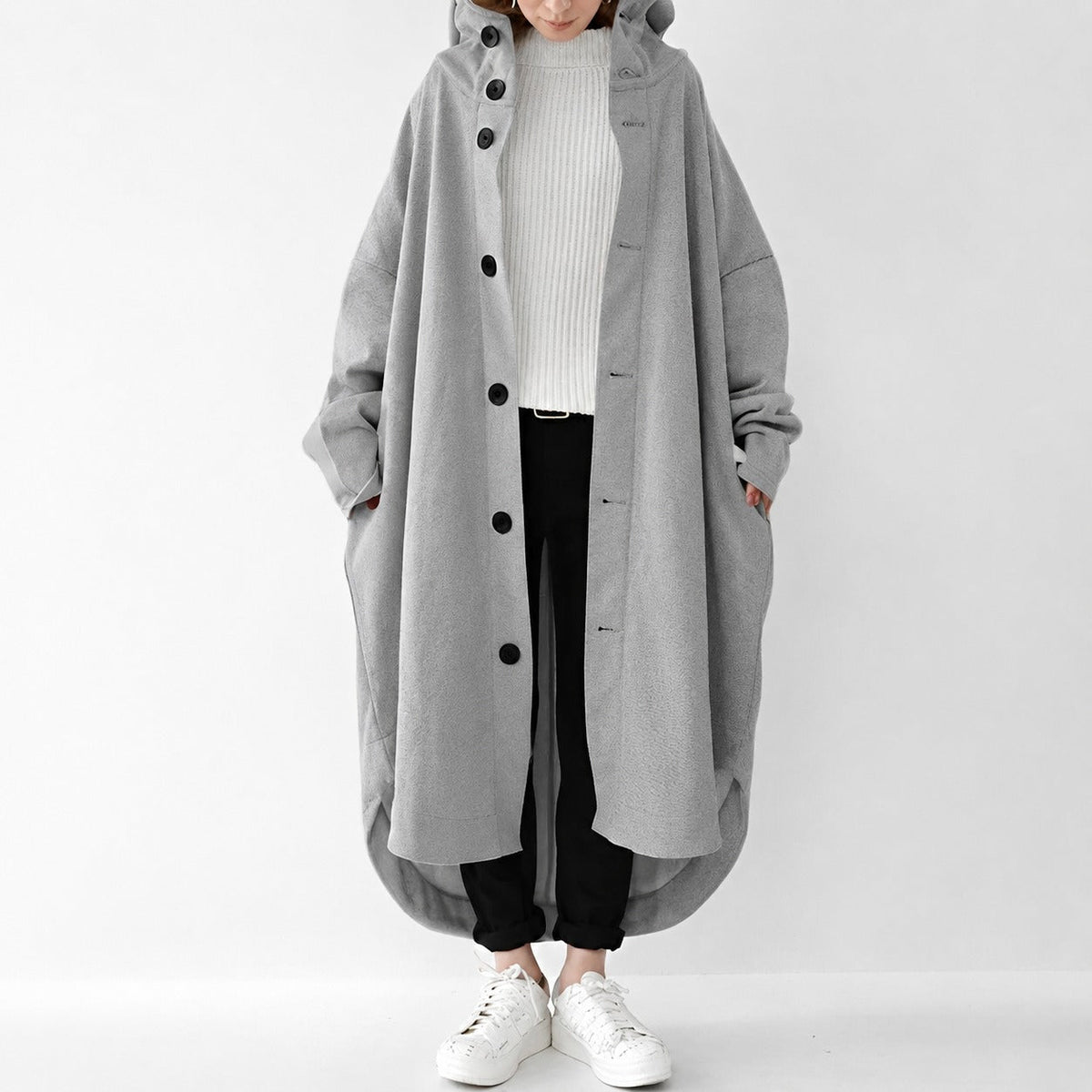 Jennica - Trench coat longo e solto para mulheres