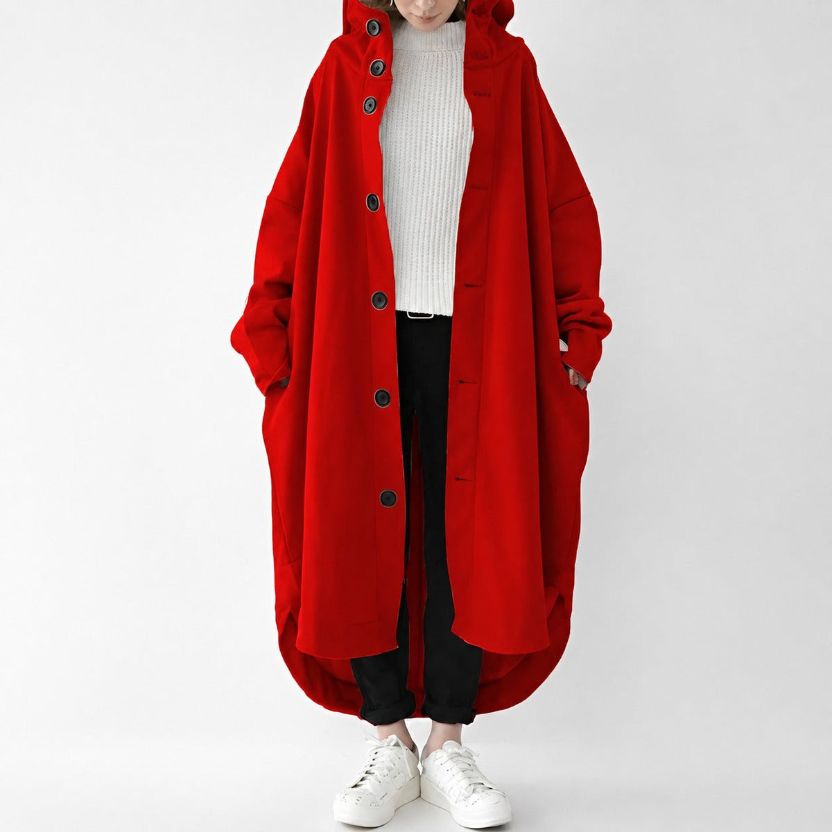 Jennica - Trench coat longo e solto para mulheres