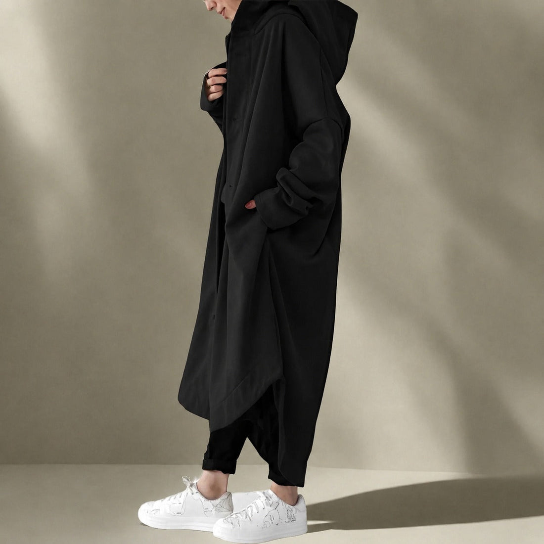 Jennica - Trench coat longo e solto para mulheres