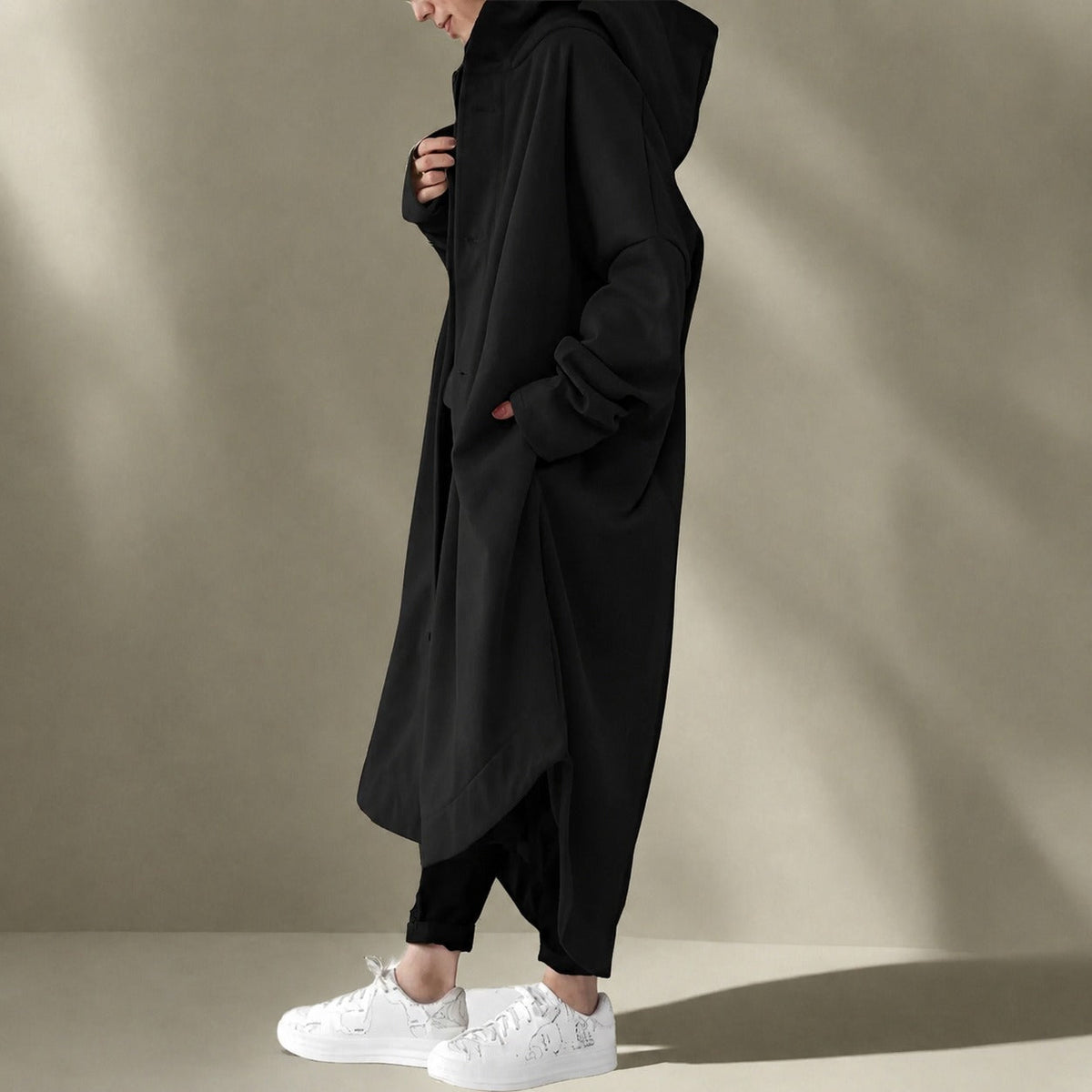 Jennica - Trench coat longo e solto para mulheres