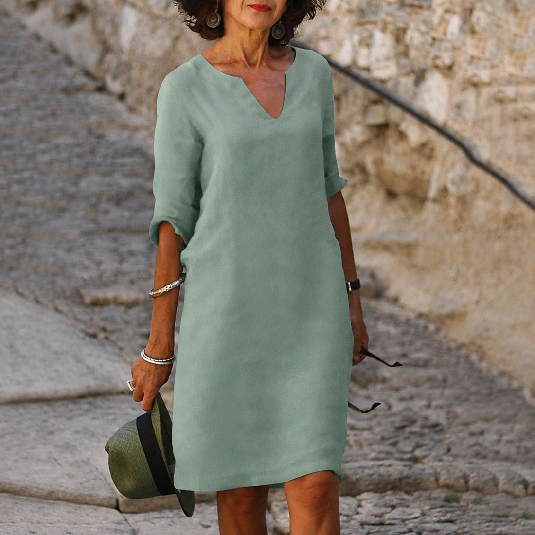 Sara - Vestido elegante e liso